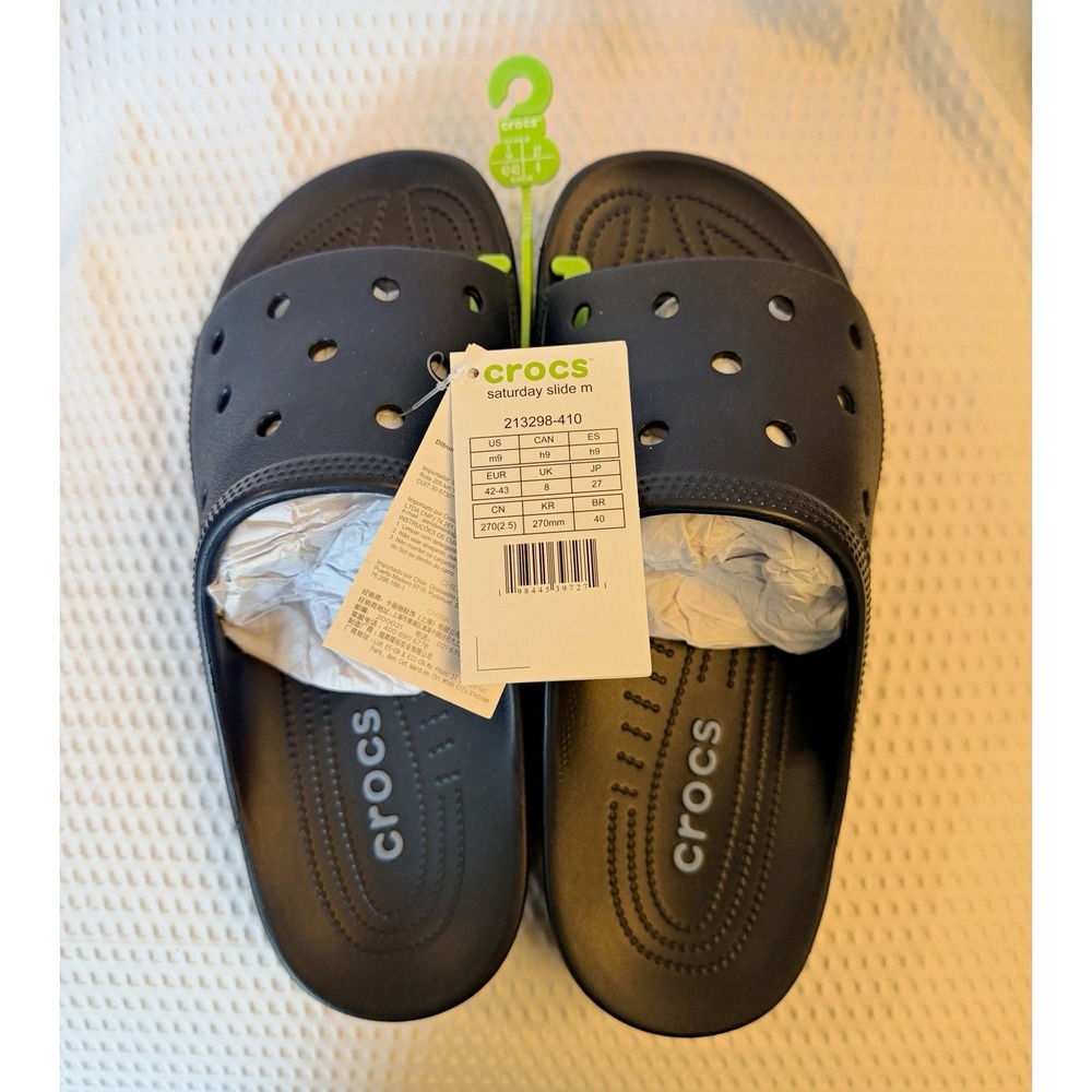 Crocs Saturday Slide 213298-410 Mens Slip On Sandal Navy Blue US 9